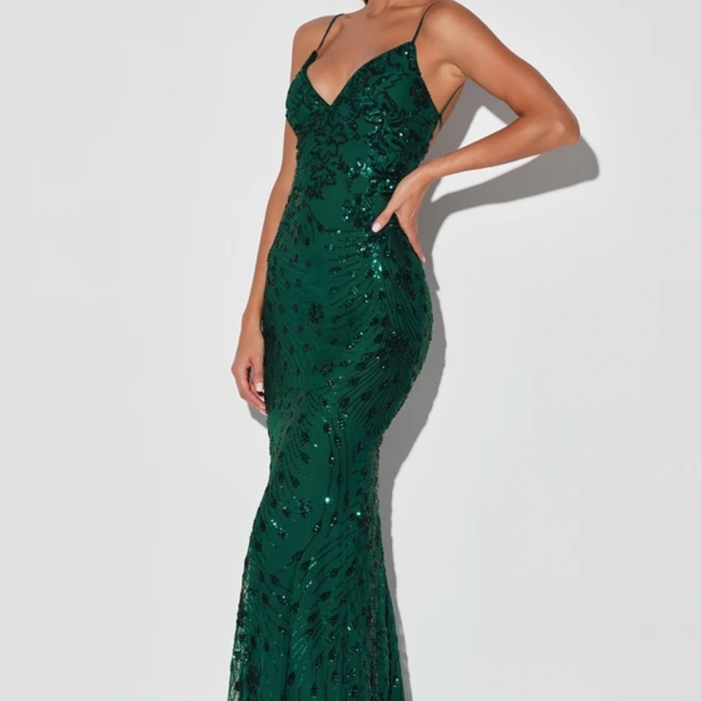 Photo Finish Forest Green Maxi Dress